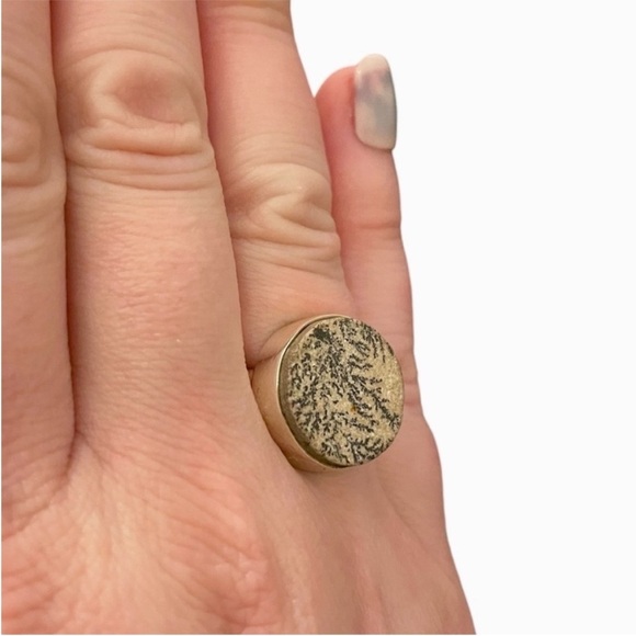German Dendritic Sterling Silver Ring 925 Size 5.5 - Picture 4 of 8